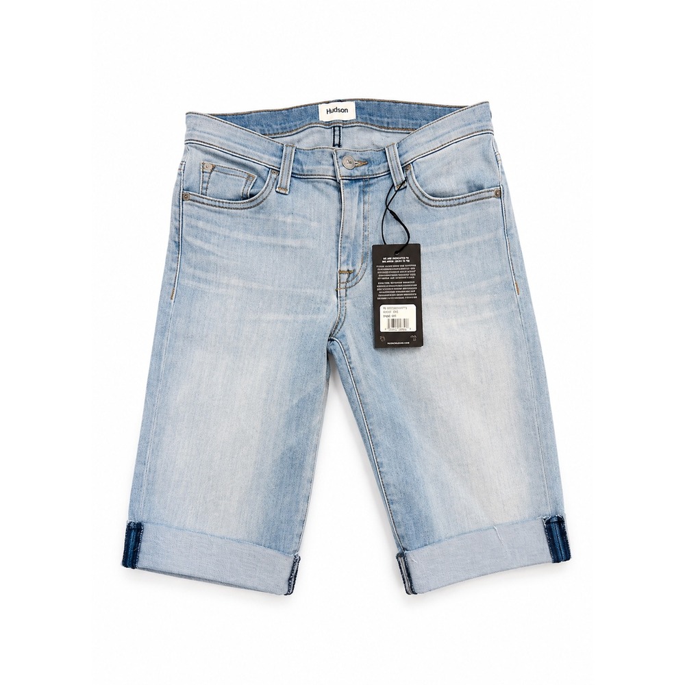 Hudson Jeans Bermuda Shorts Women's Light Wash Cuffed Denim Size 25 NWT